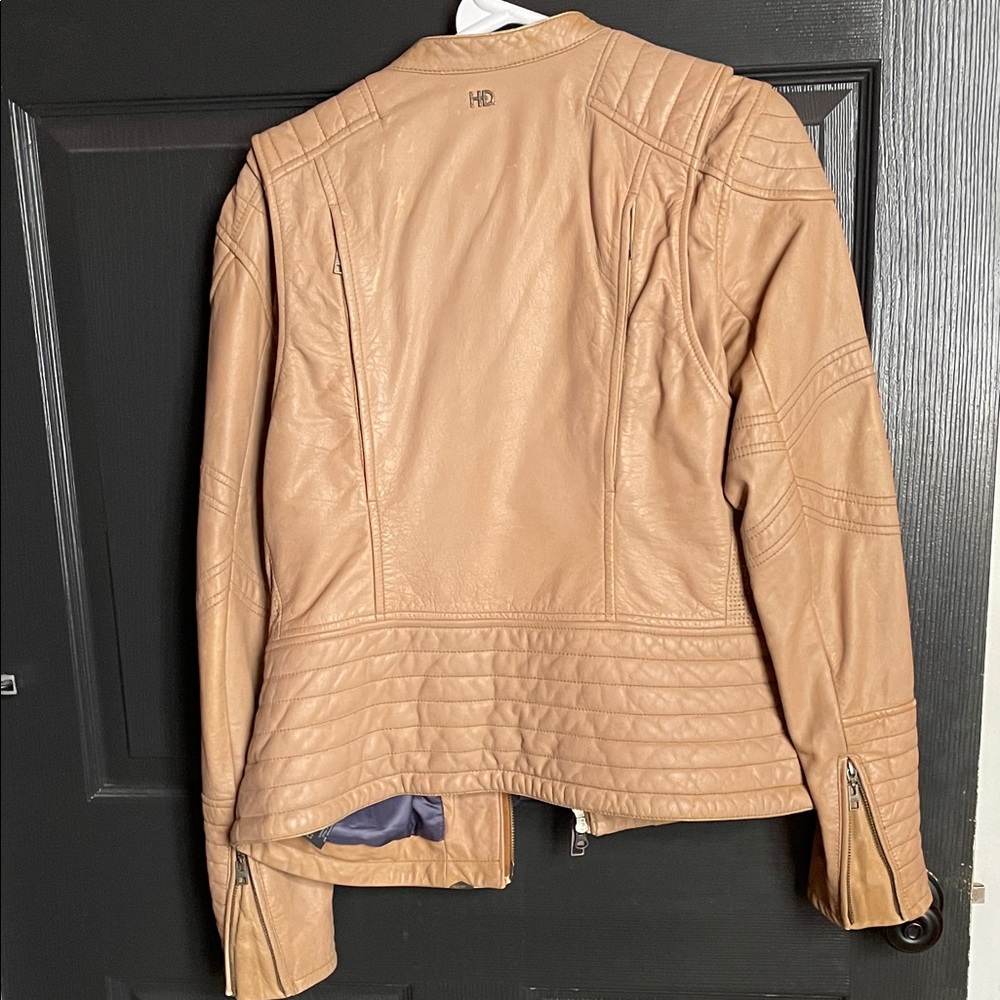 Harley-Davidson Women's Beige Leather Jacket - Picture 5 of 13